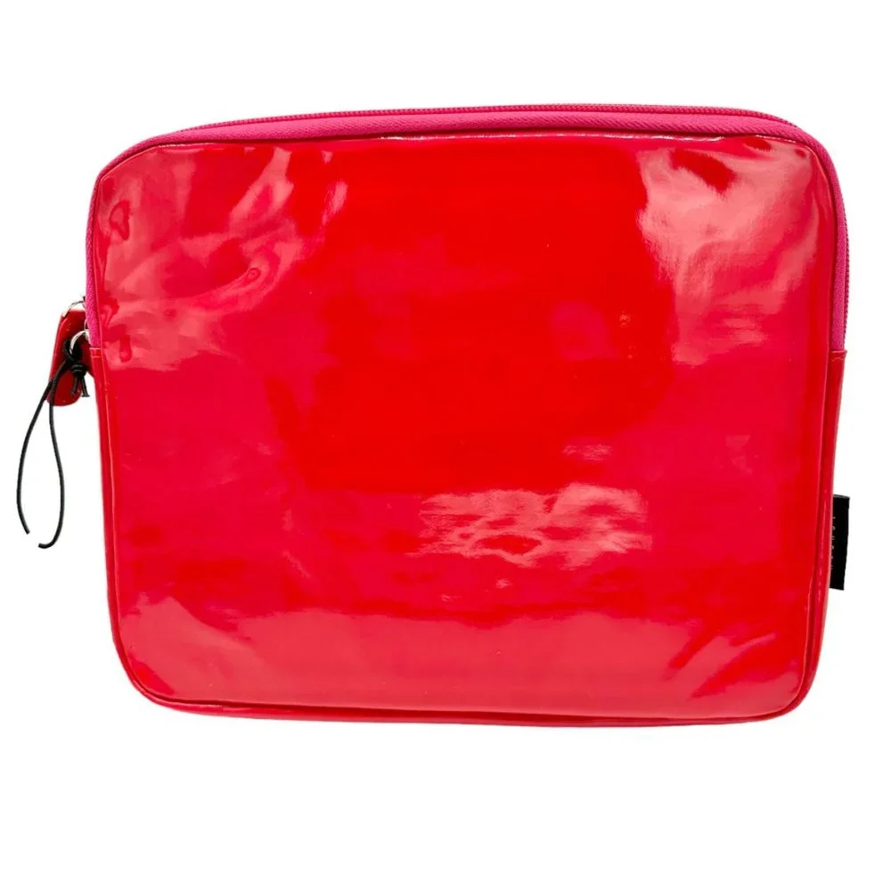 Happy Jackson Tablet Case Red Hello Beautiful Shiny Vinyl Padded Pink Inside NWT